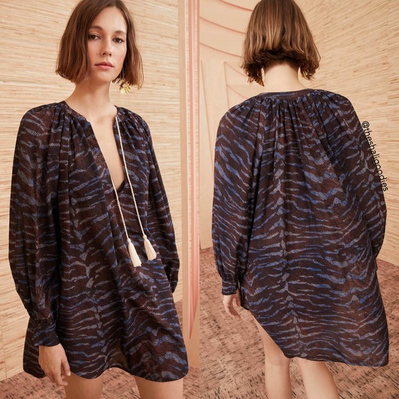 ULLA JOHNSON Biarritz Tunic Tiger Print Dress - Picture 1 of 6